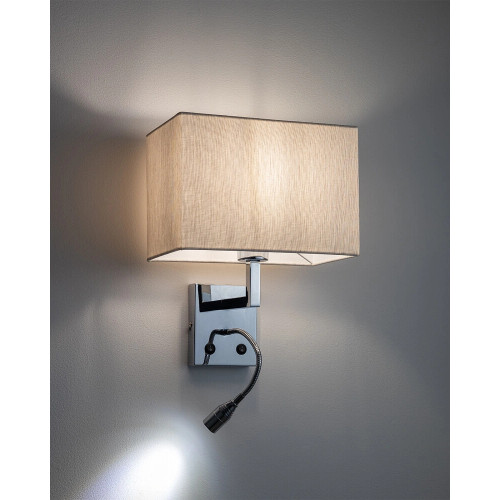 Бра, настінний світильник Nowodvorski 11785 Hotel Mood E27+LED 2x10W+2.2W 4000K IP20 світло-бежевий