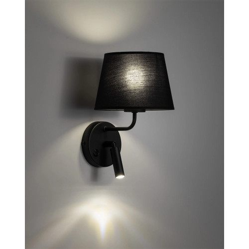 Бра, настенный светильник TK Lighting 11392 Maja E27+G9 1+1x15W+8W IP20 черный