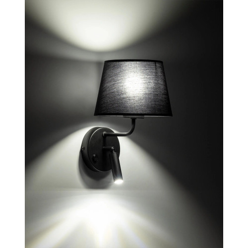 Бра, настенный светильник TK Lighting 11392 Maja E27+G9 1+1x15W+8W IP20 черный