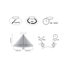 Датчик движения Goldlux 318756 ES-M15B Led IP20 Wh