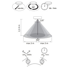 Датчик движения Goldlux 318800 PIR ES-P12D 100W IP20 Wh
