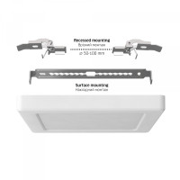 LED світильник квадратний VIDEX DL6S 12W 3000K-4000K-6500K White