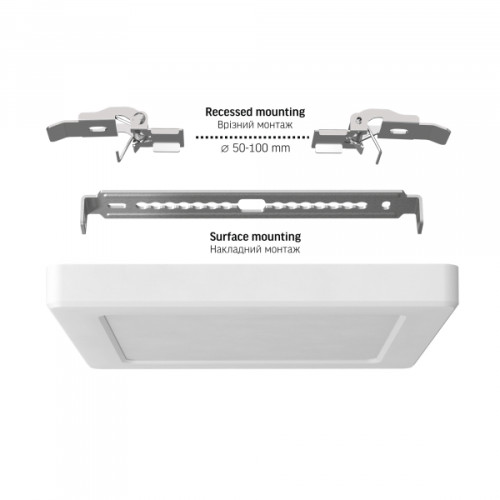 LED світильник квадратний VIDEX DL6S 12W 3000K-4000K-6500K White