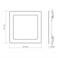 LED світильник квадратний VIDEX DL6S 12W 3000K-4000K-6500K White