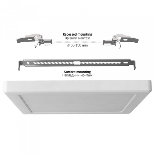 LED світильник квадратний VIDEX DL6S 18W 3000K-4000K-6500K White