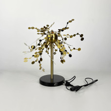 Лампа настольная из гибких латунных кружочков из металла Ø 50х45 см | Line F | Арт. 1030T AB 