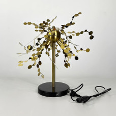 Лампа настольная из гибких латунных кружочков из металла Ø 50х45 см | Line F | Арт. 1030T AB 