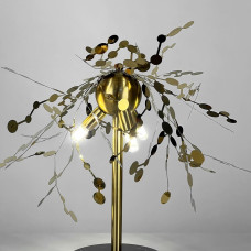 Лампа настольная из гибких латунных кружочков из металла Ø 50х45 см | Line F | Арт. 1030T AB 