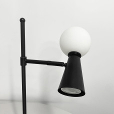 Золотая лампа ABELINA с белым плафоном на два источника света | Line F | Арт. YG8006-2T BK 