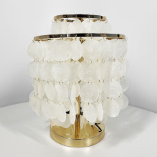 Золотая настольная лампа ATHELIA с перламутровыми пластинами. | Line F | Арт. T1537 GD 