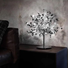 Лампа настольная из гибких хромированных кружочков из металла Ø 50х45 см | Line F | Арт. 1030T CH 