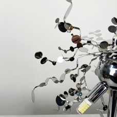 Лампа настольная из гибких хромированных кружочков из металла Ø 50х45 см | Line F | Арт. 1030T CH 