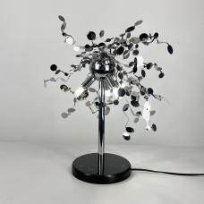 Лампа настольная из гибких хромированных кружочков из металла Ø 50х45 см | Line F | Арт. 1030T CH 