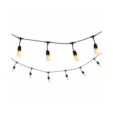 Гирлянда Goldlux 308191 Party F E27 10x6W 2200K 80Lm IP44 черная с лампочками