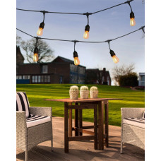 Гирлянда Goldlux 308191 Party F E27 10x6W 2200K 80Lm IP44 черная с лампочками