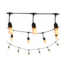 Гирлянда Goldlux 308191 Party F E27 10x6W 2200K 80Lm IP44 черная с лампочками