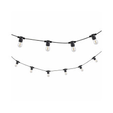 Гирлянда Goldlux 310323 Party F2 E27 10x6W 2200K 80Lm IP44 черная с лампочками