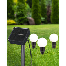 Гирлянда на солнечной батарее Goldlux 330208 Kulki LED 3000K IP44 черная