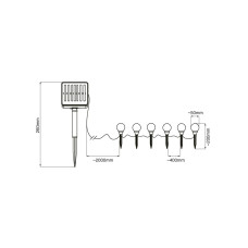 Гирлянда на солнечной батарее Goldlux 330208 Kulki LED 3000K IP44 черная