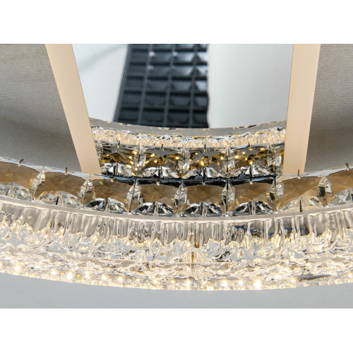 Люстра стельова LED кришталева хром 140W пульт (арт. MX6027/600HR)