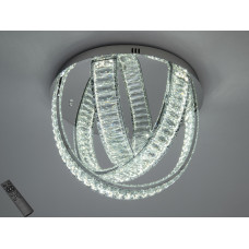 Інноваційна кришталева світлодіодна люстра кільця, 40Вт, хром