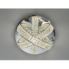 Інноваційна кришталева світлодіодна люстра кільця, 40Вт, хром