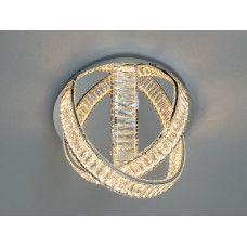 Інноваційна кришталева світлодіодна люстра кільця, 40Вт, хром