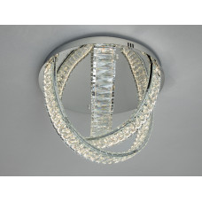 Інноваційна кришталева світлодіодна люстра кільця, 40Вт, хром