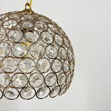 Золотой подвесной светильник с декоративным хрусталем Ø 25 см | Line F | Арт. 402/1L GD 