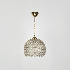 Золотой подвесной светильник с декоративным хрусталем Ø 25 см | Line F | Арт. 402/1L GD 