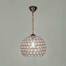 Золотой подвесной светильник с декоративным хрусталем Ø 25 см | Line F | Арт. 402/1L GD 