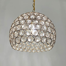 Золотой подвесной светильник с декоративным хрусталем Ø 25 см | Line F | Арт. 402/1L GD 