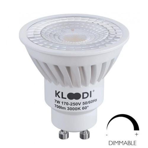 Лампа LED GU10 7W 3000К 700Lm DIM KLOODI KDGU10-7WSMD 3K 60D DIM