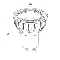 Лампа LED GU10 5WCOB 3000К 450Lm DIM KLOODI KDGU10-QL 5WCOB 3K 60D BK DIM