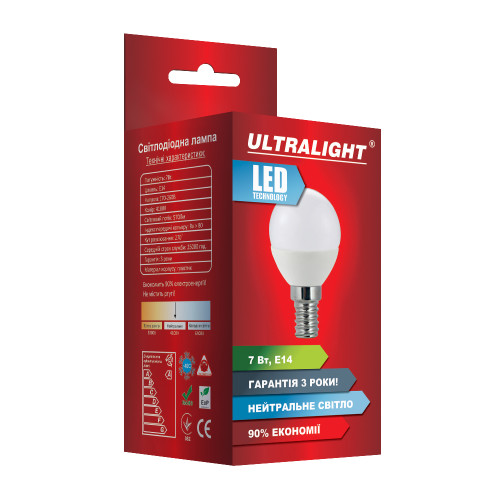 LED лампа LED UL P45-7W-N E14