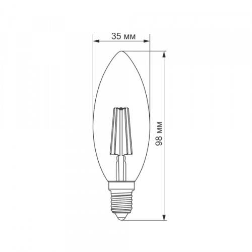 LED лампа TITANUM Filament C37 4W E14 4100K