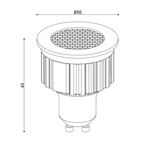 Лампа LED GU10 5WCOB 4000К 450Lm HONEYCOMB FILTER DIM KLOODI KDGU10-HC 5WCOB 4K 36D WH DIM