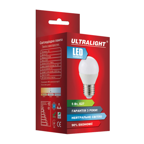 LED лампа LED UL G45-5W-0 E27