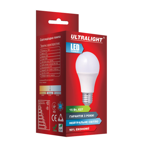 LED лампа LED UL A70-15W-N E27