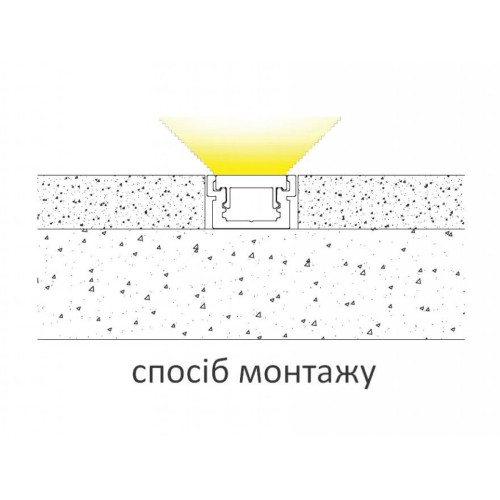 LED Профіль алюмінієвий підлоговий. Розсіювач PC в комплекті. 2м KLOODI KLP2213 2