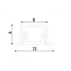 LED профіль врізний з розсіювачем PC, 2м KLOODI KLP0806KR 2