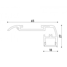 LED профіль для підсвітки сходинок, ефект "анти-ковзання"з розсіювачем PC, 2м KLOODI KLP6527 2 BK