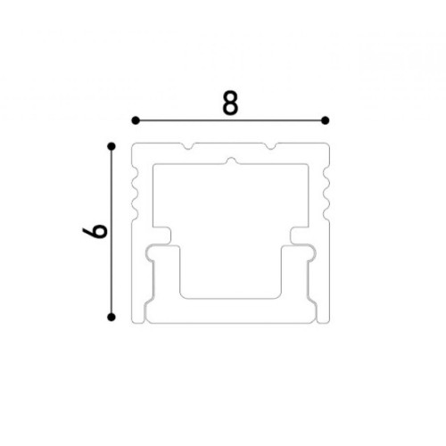 LED профіль накладний з розсіювачем PC, 2м KLOODI KLP0806 2