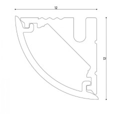 LED профіль кутовий з розсіювачем PC матовий опал, 3м KLOODI KLP1111 3