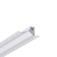 LED профіль врізний під шпаклівку з розсіювачем PC, 3м KLOODI KLP9534 3 WH