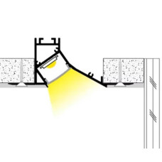 LED профіль врізний під шпаклівку з розсіювачем PC, 3м KLOODI KLP9534 3 WH