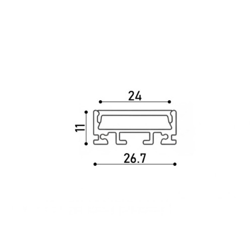 LED профіль накладний з розсіювачем PC, 2м KLOODI KLP2711 2