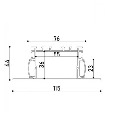 LED профіль з розсіювачем PC матовий опал, 2м KLOODI KLP006 2