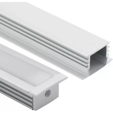 LED профіль врізний. Розсіювач PC морозний в комплекті. 2м KLOODI KLP1612KR 2