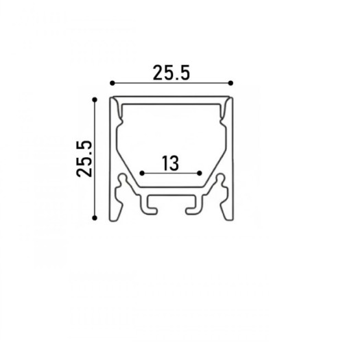 LED профіль накладний з розсіювачем PC, 2м KLOODI KLP2525 2